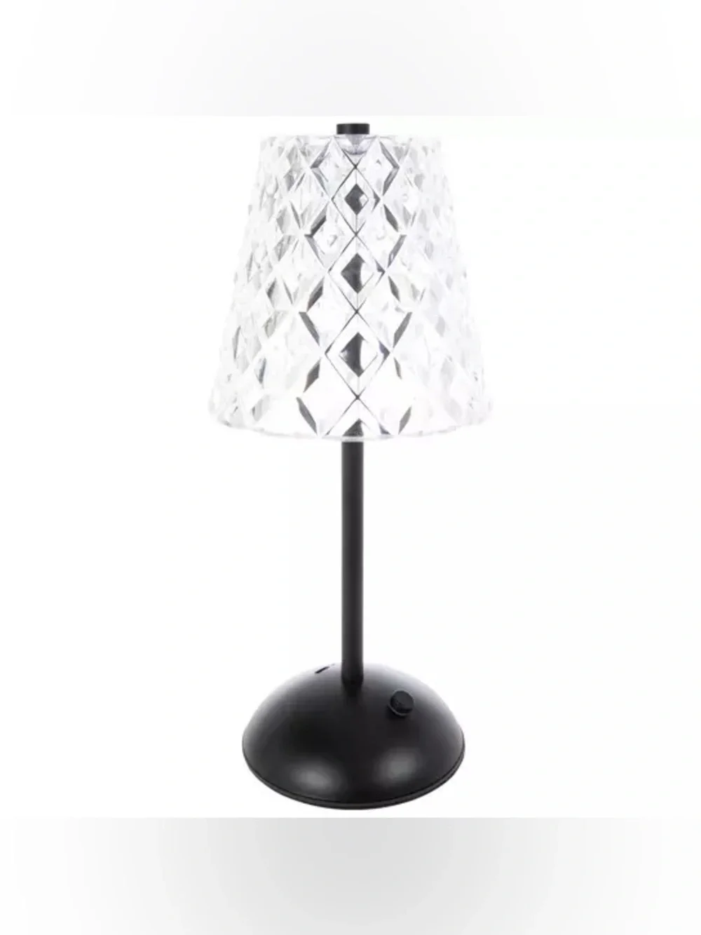 Matte Black Geometric LED Touch Lamp